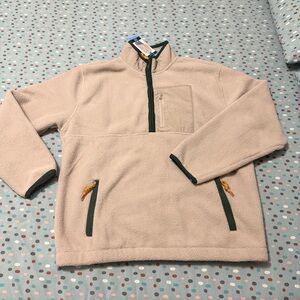 GAP Beige Fleece Half-Zip Pullover Size L
